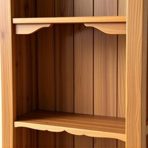 A handcrafted wooden bookshelf with adjustable shelves and a rich, warm finish.
