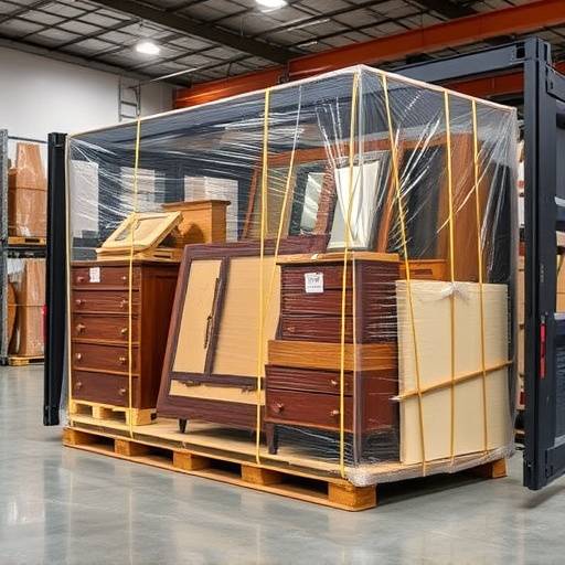 Artisan Haven furniture being carefully packaged and prepared for shipping.