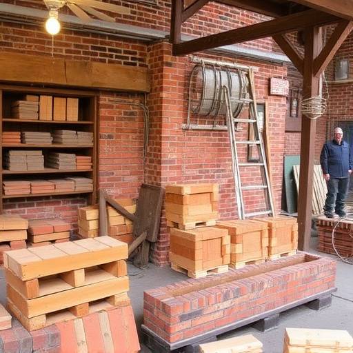 The exterior of the Artisan Haven workshop, a rustic brick building in Asheville's River Arts District.